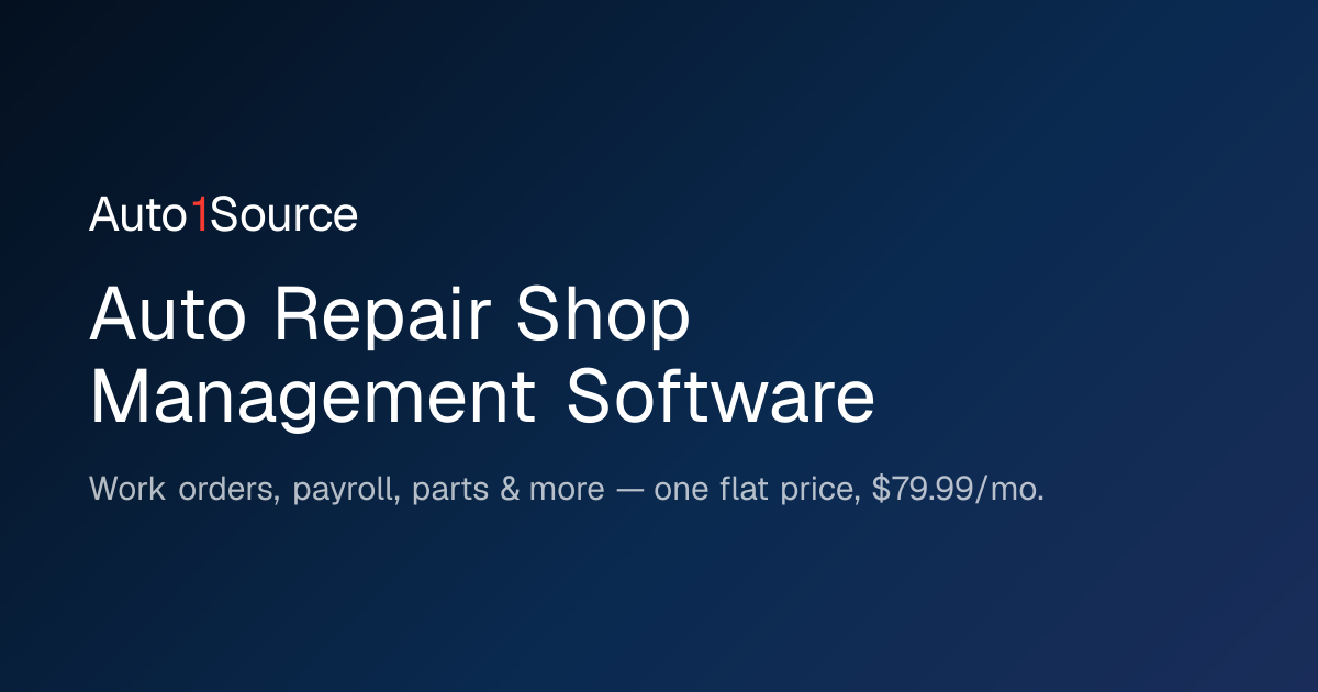 All-in-One Auto Repair Shop Software | Auto1Source